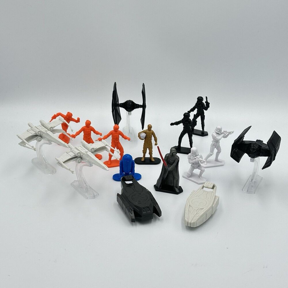 Lot of 20 Hasbro Star Wars Command Army Men Mini Figures Darth Vader Luke R2D2